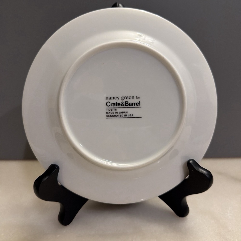 Set Of 5 Crate & Barrel Nancy Green Tidbits 6 .5" Tapas Bread Appetizer Plates - Picture 7 of 7